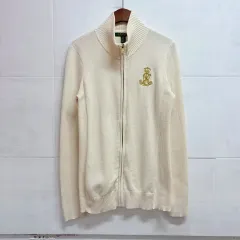 LAUREN RALPH LAUREN ラルフローレン コットン ニット ジップアップ ラージ L