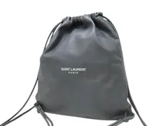 SAINT LAURENT PARIS サンローラン パリ ナップサック テディ 553919 チャコールグレー レザー ユニセックス YSL リュックサック 巾着