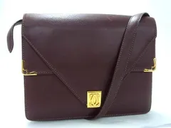 Cartier カルティエ ショルダーバッグ マストライン ダブルフラップ - ボルドー レザー レディース ゴールド金具