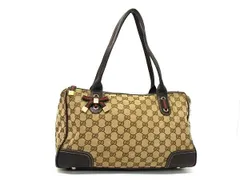 GUCCI グッチ トートバッグ シェリーライン プリンシー 177052 ベージュ ブラウン GGキャンバス×レザー レディース GG柄