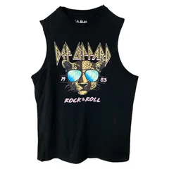 XS バンド デフレパード アニマル バンT ノースリーブ タンクトップ ブラック 黒 Tシャツ メンズ レディース ユニセックス 古着 半袖