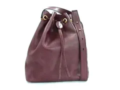 Cartier カルティエ バッグ マストライン 巾着型 ショルダーバッグ ボルドー系 レザー レディース