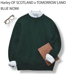 スコットランド製 ブルーワーク x ハーレーオブスコットランド ニット セーター 36