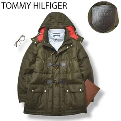 トミーヒルフィガー フード付き トグルボタン ダウン ジャケット S カーキ 