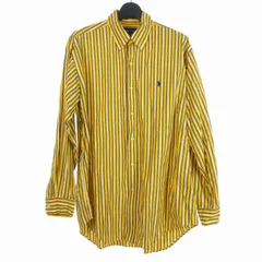 ポロ バイ ラルフローレン Polo by Ralph Lauren BRAKE シャツ ボタンダウンストライプシャツ ワンポイント 長袖 コットン LL イエロー ブルー ホワイト