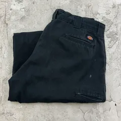 Dickies　ディッキーズ　ダブルニー　ワークパンツ　ボトムス　古着　ブラック　黒　W35 L28