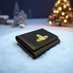 【新品・正規品・お買い得！】ヴィヴィアンウエストウッド 三つ折財布 BLACK 無光沢 5【値下げOK】