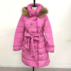 【SHIKISHA PourVous】　新品 未使用 ダウンコート ラクーンファー Mサイズ ピンク 可愛い 花柄 刺繍 ロング丈 レディース 女性 キャバ嬢