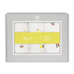 (ケラッタ)イブル おくるみ ガーゼ 新生児 春 夏 ガーゼケット しっかり巻けて 夜泣き対策に 120×120cm (チェリー レモン バンビ 3枚セット)