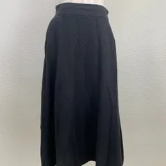 niko and ... 麻混 フレアスカート サイズ3 ブラック ミモレ丈 ウエストゴム　20251223-0006
