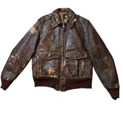 60s golden Bear leather jacket A-2type made in USA / 60年代