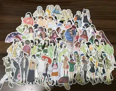 シール　ステッカー　人物　女の子　おすそ分け　コラージュ素材