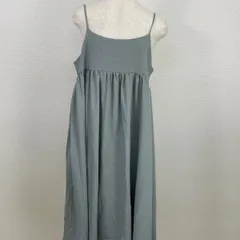 earth music&ecology Premium Label キャミワンピース F サックス ロング丈 フレア　20251223-0015