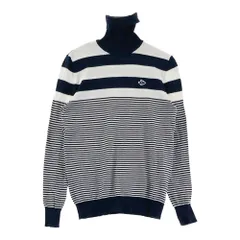 サイズ：0 PEARLY GATES パーリーゲイツ  タートルネック ニット セーター ボーダー柄 ネイビー系 [240101588187] ゴルフウェア レディース ストスト