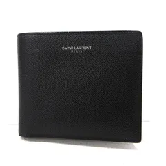 【三重本店】 中古 SAINT LAURENT | サンローラン 二つ折り財布 札入れ パスケース付き 582604 ブラック 【125】