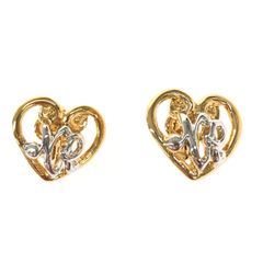 美品】ゴールド×シルバー クリスタル ハートピアス ZITA EARRINGS 