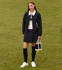 マリテフランソワジルボー w キルティング ジャケット ネイビー