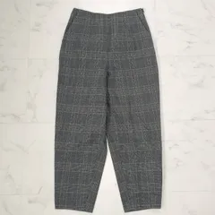 ENFOLD　エンフォルド　リバーチェックミニマルクロップドパンツ　38　グレー