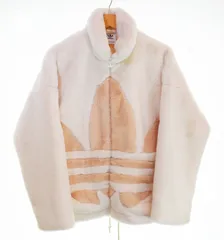 アディダス adidas オリジナルス ORIGINALS FUR JACKET フェイク ファー ジャケット BIG LOGO ビックロゴ  トレフォイル HC0324 ジャケット ホワイト Sサイズ 103LT-159のサムネイル