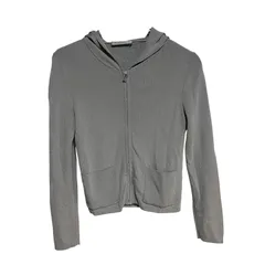 C411 M-PREMIER エムプルミエ ジップアップ パーカー グレー フード カジュアル シンプル レディース 34P