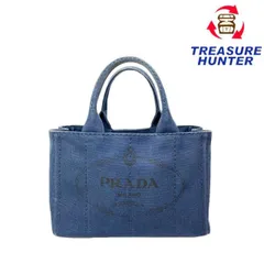 PRADA(プラダ) 2WAYハンドバッグ カナパ ミニ B2439G キャンバス ブルー/ゴールド金具 レディース バッグ 【102060929003】