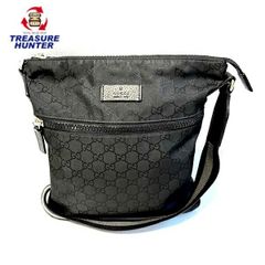 Pre-owned Gucci GG Nylon Shoulder Bag 449184, Unisex, Black, Men's/Women's Bag, GUCCI [102058352003]