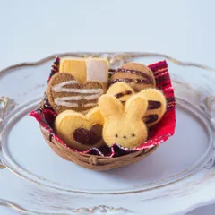かご付き♡うさぎのフェルトクッキー6個セット