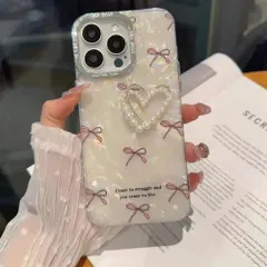 iPhone16 iPhone15 iPhoneケース　携帯ケース　スマホケース　ピンク　白　きらきら　リボン　ハート
