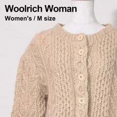 Woolrich Woman（ウールリッチ ウーマン）レディース ケーブル編み ニットカーディガン ベージュ Mサイズ 古着