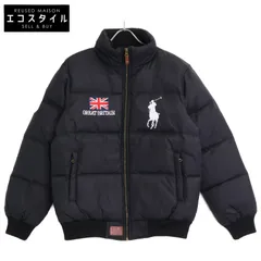 POLO RALPH LAUREN ポロ ラルフローレン ﾌﾞﾗｯｸ ﾋﾞｯｸﾎﾟﾆｰ 国旗 ﾀﾞｳﾝｼﾞｬｹｯﾄ M