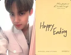 【中古】コレクションカード(男性) SEVENTEEN/MINGYU(ミンギュ)/印刷メッセージ入り・裏面オレンジ/CD「JAPAN 1ST SINGLE『Happy Ending』」(通常盤)封入特典フォトカードD