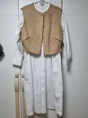 スウェード ベスト + シャツ ONE PIECE セット