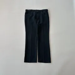 【希少 70s】USA製 Levi's フレアスラックス W33相当 黒 ポリパン ヴィンテージ リーバイス パンタロン スタプレ 517型シルエット