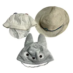 C411 おまとめ 3点 帽子 ハット キャラクター 麦わら風 familiar ファミリア となりのトトロ MIKI HOUSE ミキハウス 46 49