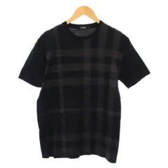 バーバリーブラックレーベル BURBERRY BLACK LABEL Tシャツ 半袖 クルーネック ストレッチ チェック柄 3 黒 ブラック /BB