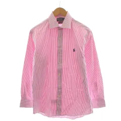 ポロ バイ ラルフローレン Polo by Ralph Lauren CUSTOM FIT DRESS SHIRT ワイシャツ 長袖 ストライプ柄 39-82 ピンク /AN57