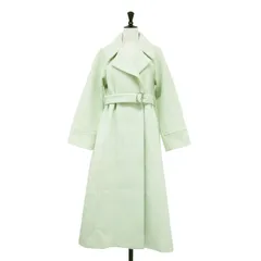 EMMEL REFINES エメル リファインズ コート グリーン サイズ:S | ベルテッド フレア ロングコート / チェスターコート | ガウン Aライン 長袖 ラグラン ウエストベルト メタルバックル ウール【レディース】【中古】