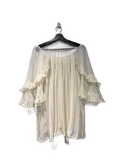 グレースコンチネンタル GRACE CONTINENTAL プリーツシフォンブラウス 長袖 36 アイボリー ■FY