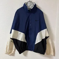 NIKE ビッグロゴ 刺繍 ナイロンジャケット ネイビー