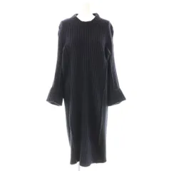 マルタンマルジェラ 14 Martin Margiela 14 ウール 素材切り替え ニットワンピース 長袖 ミモレ ロング ウール XS 紺 /NR ■OS