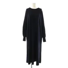 エブール ebure 23AW ソフトファインウールワンピース ニット ロング 38 ネイビー /DF ■OS ■SH