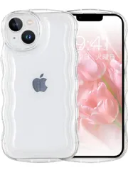 ★iPhone 14 ケースクリア ウェーブ いphone 14 ソフト 純透明 ケースTPU ウェーブ 人気 バンパー 耐衝撃 超軽量 薄型 ワイヤレス充電対応 ストラップホール付き アイフォン14 6.1インチ用 カバー（クリア ）