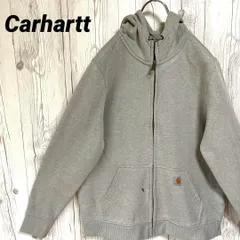 Carhartt　カーハート　フーディフルジップアップパーカー　グレー　スウェット　ブランドロゴ　メンズMサイズ相当　灰色　はいいろ　古着　24-462-