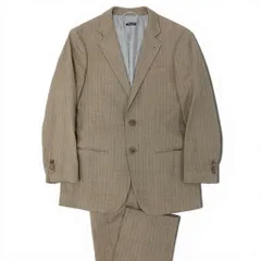 54l28 GIORGIO ARMANI ジョルジオアルマーニ スーツセットアップ テーラードジャケット スラックスパンツ ストライプ イタリア製 50サイズ ベージュ メンズ 男性用o07t