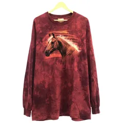 THE MOUNTAIN（ザマウンテン） ③ タイダイホースプリントロンT メンズ レッド XL