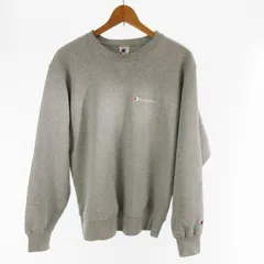 チャンピオン CHAMPION USA製 90’S トレーナー スウェットシャツ 前V ロゴ 刺繍 C1-0605 裏起毛 クルーネック グレー M ヴィンテージ オールド トップス