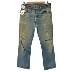 リーバイス Levis USA製 501 ボタン裏 546 刻印 Rタブ ボタンフライ ダメージ デニム パンツ ボロ 襤褸 メンズ 表記無 