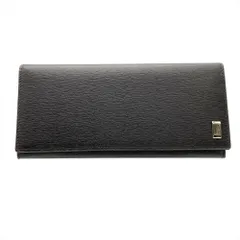 ダンヒル Dunhill Plain 長財布 PVC レザー 22R2P12PS ブラウン シルバー金具 二つ折り 極美品 メンズ【中古】