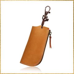 ☆彡送料無料でお届け☆彡【ラウンドタイプ】キャメル_ラウンドタイプ [亀登鞄製作所] キーケース メンズ スマートキーケース (スマートキー対応) (牛革の最表面のみ採用) (柔らかい肌触り) キーカバー スマートキー 革 本革 車 鍵ケース カバー レディー