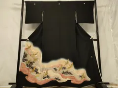 平和屋着物■豪華黒留袖　駒刺繍　万寿染　飛鶴文　暈し染め　金彩　正絹　逸品　CABB1315in